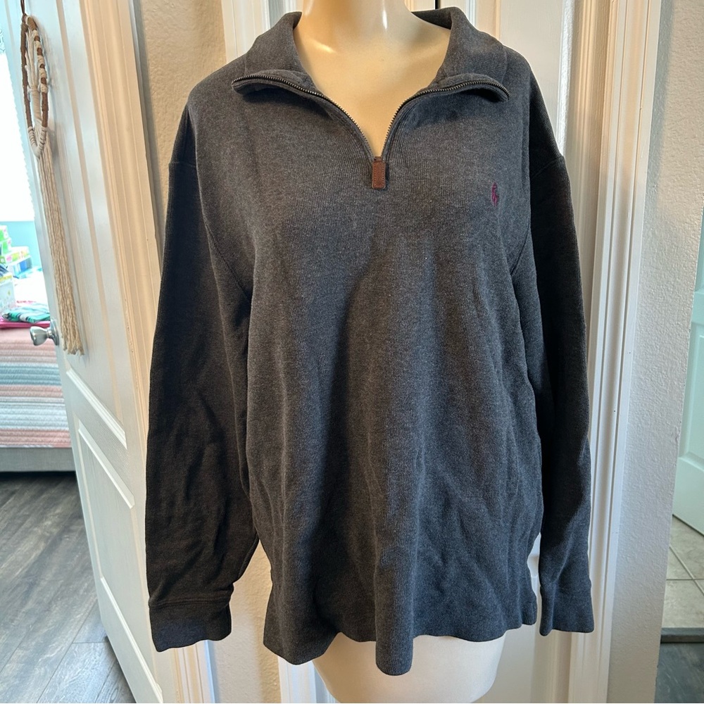 Polo Ralph Lauren Men’s Half Zip Sweater Dark Gray